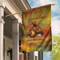 Sundiata Keita Garden Flag Griot Storytelling Scene, Epic of Sundiata Text and Heritage-Inspired Earth Tone - Wonder Print Shop