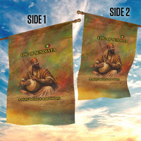 Sundiata Keita Garden Flag Griot Storytelling Scene, Epic of Sundiata Text and Heritage-Inspired Earth Tone - Wonder Print Shop