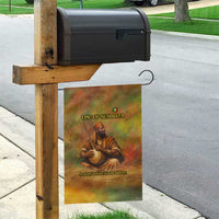 Sundiata Keita Garden Flag Griot Storytelling Scene, Epic of Sundiata Text and Heritage-Inspired Earth Tone - Wonder Print Shop