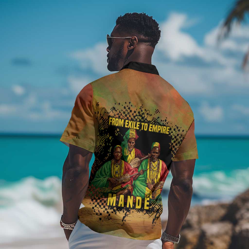 Sundiata Keita Hawaiian Shirt Griot Storytelling Scene, Epic of Sundiata Text and Heritage-Inspired Earth Tone - Wonder Print Shop