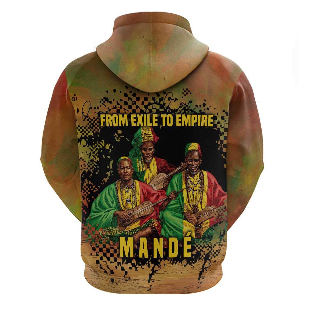 Sundiata Keita Hoodie Griot Storytelling Scene, Epic of Sundiata Text and Heritage-Inspired Earth Tone - Wonder Print Shop