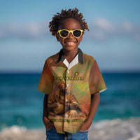 Sundiata Keita Kid Hawaiian Shirt Griot Storytelling Scene, Epic of Sundiata Text and Heritage-Inspired Earth Tone - Wonder Print Shop