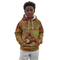 Sundiata Keita Kid Hoodie Griot Storytelling Scene, Epic of Sundiata Text and Heritage-Inspired Earth Tone - Wonder Print Shop
