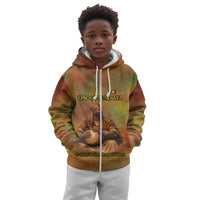 Sundiata Keita Kid Hoodie Griot Storytelling Scene, Epic of Sundiata Text and Heritage-Inspired Earth Tone - Wonder Print Shop