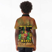 Sundiata Keita Kid Polo Shirt Griot Storytelling Scene, Epic of Sundiata Text and Heritage-Inspired Earth Tone - Wonder Print Shop