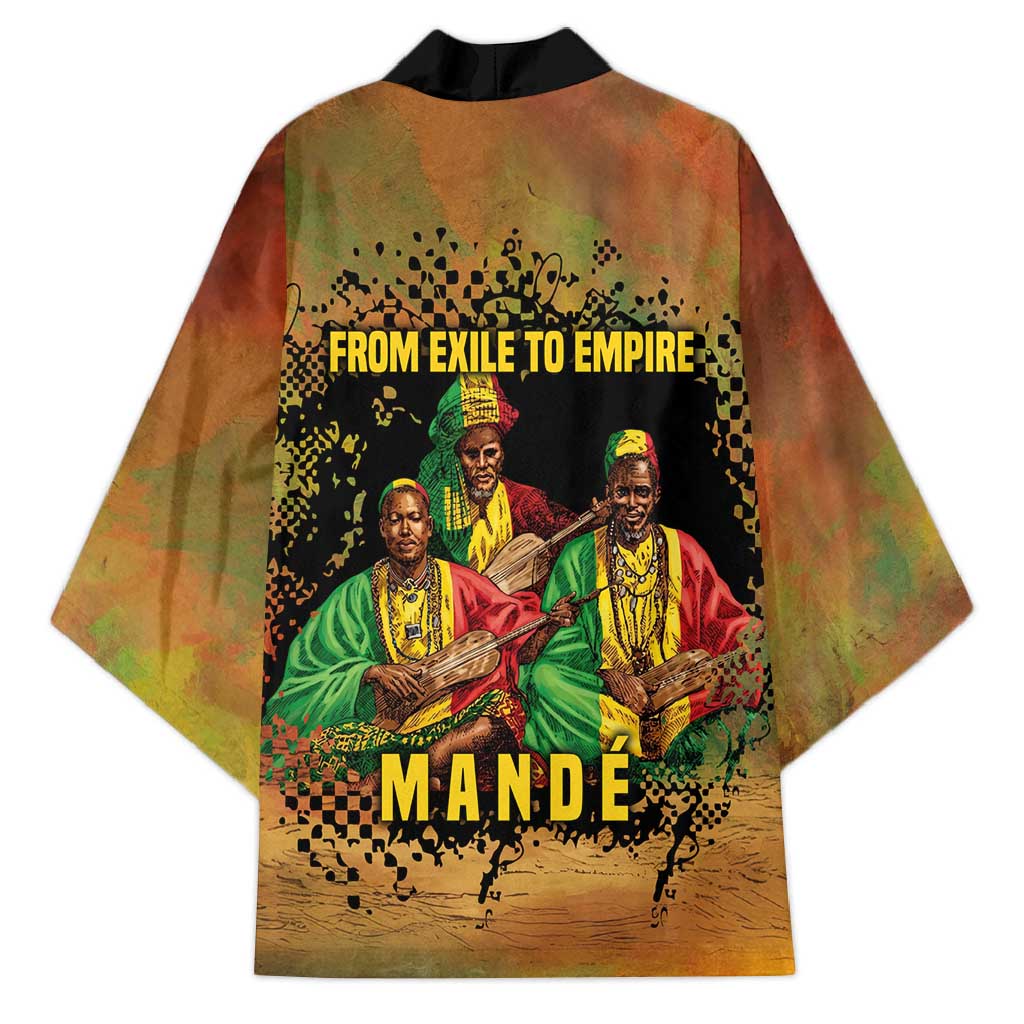 Sundiata Keita Kimono Griot Storytelling Scene, Epic of Sundiata Text and Heritage-Inspired Earth Tone - Wonder Print Shop