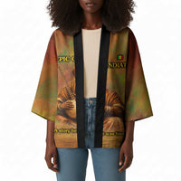 Sundiata Keita Kimono Griot Storytelling Scene, Epic of Sundiata Text and Heritage-Inspired Earth Tone - Wonder Print Shop