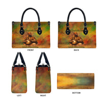 Sundiata Keita Leather Bag Griot Storytelling Scene, Epic of Sundiata Text and Heritage-Inspired Earth Tone - Wonder Print Shop