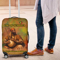 Sundiata Keita Luggage Cover Griot Storytelling Scene, Epic of Sundiata Text and Heritage-Inspired Earth Tone - Wonder Print Shop