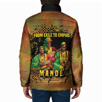 Sundiata Keita Padded Jacket Griot Storytelling Scene, Epic of Sundiata Text and Heritage-Inspired Earth Tone - Wonder Print Shop