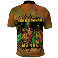 Sundiata Keita Polo Shirt Griot Storytelling Scene, Epic of Sundiata Text and Heritage-Inspired Earth Tone - Wonder Print Shop