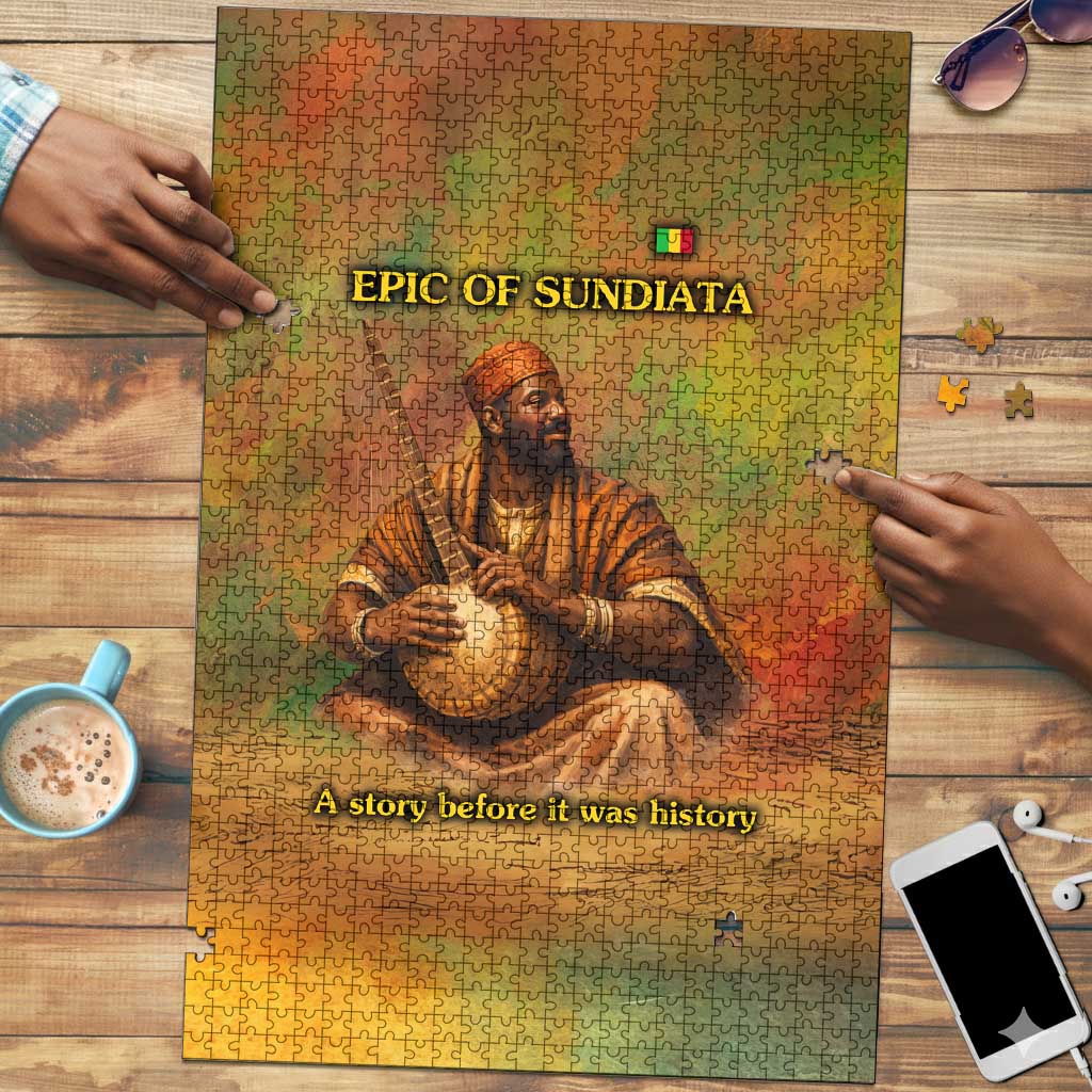 Sundiata Keita Puzzle Griot Storytelling Scene, Epic of Sundiata Text and Heritage-Inspired Earth Tone - Wonder Print Shop