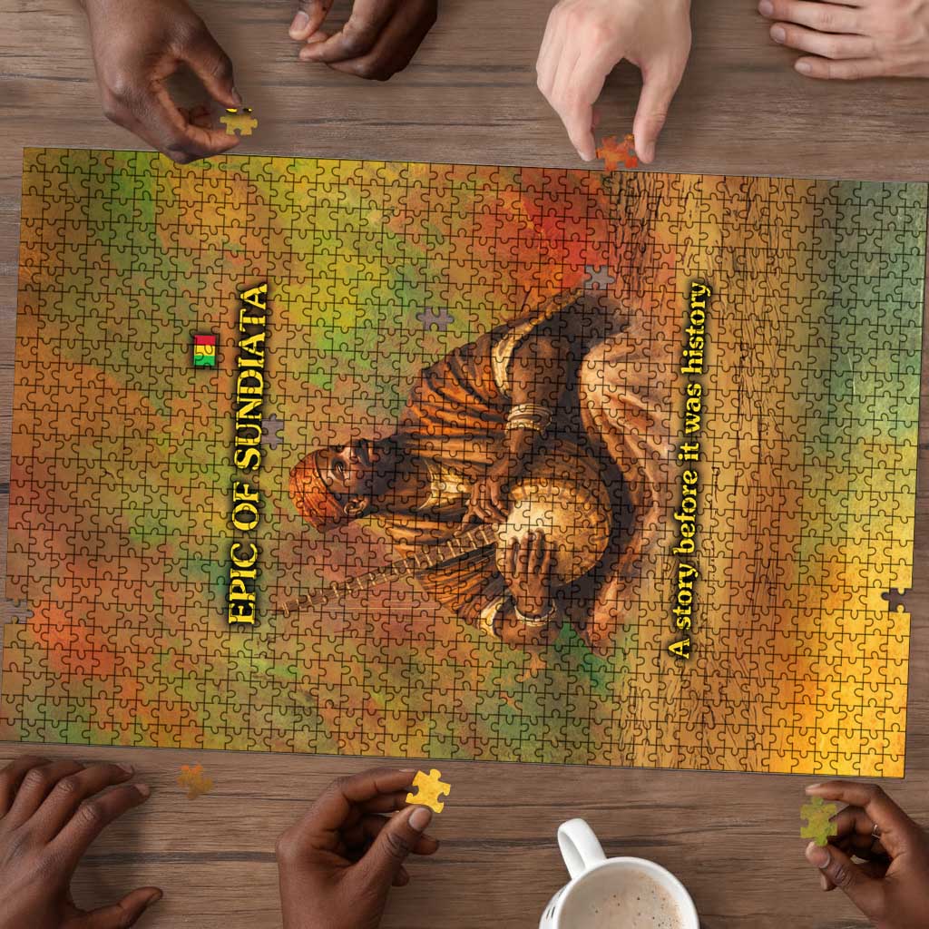 Sundiata Keita Puzzle Griot Storytelling Scene, Epic of Sundiata Text and Heritage-Inspired Earth Tone - Wonder Print Shop