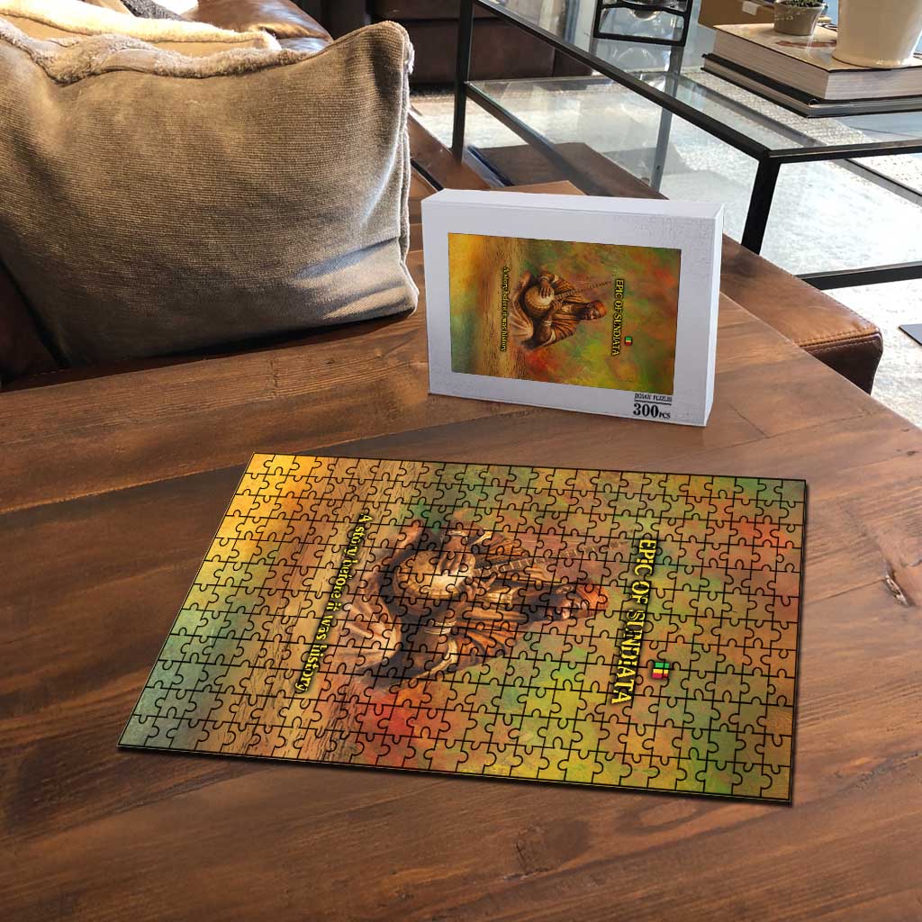 Sundiata Keita Puzzle Griot Storytelling Scene, Epic of Sundiata Text and Heritage-Inspired Earth Tone - Wonder Print Shop
