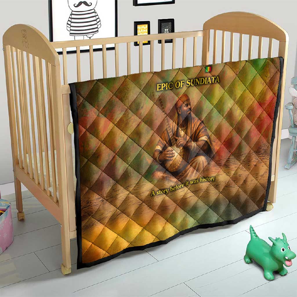 Sundiata Keita Quilt Griot Storytelling Scene, Epic of Sundiata Text and Heritage-Inspired Earth Tone - Wonder Print Shop
