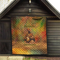 Sundiata Keita Quilt Griot Storytelling Scene, Epic of Sundiata Text and Heritage-Inspired Earth Tone - Wonder Print Shop