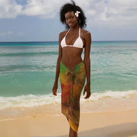 Sundiata Keita Sarong Griot Storytelling Scene, Epic of Sundiata Text and Heritage-Inspired Earth Tone - Wonder Print Shop