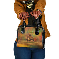 Sundiata Keita Shoulder Handbag Griot Storytelling Scene, Epic of Sundiata Text and Heritage-Inspired Earth Tone - Wonder Print Shop