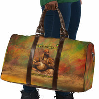 Sundiata Keita Travel Bag Griot Storytelling Scene, Epic of Sundiata Text and Heritage-Inspired Earth Tone - Wonder Print Shop