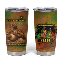Sundiata Keita Tumbler Cup Griot Storytelling Scene, Epic of Sundiata Text and Heritage-Inspired Earth Tone - Wonder Print Shop