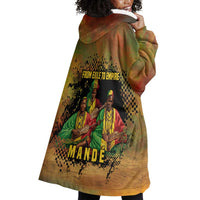 Sundiata Keita Wearable Blanket Hoodie Griot Storytelling Scene, Epic of Sundiata Text and Heritage-Inspired Earth Tone - Wonder Print Shop