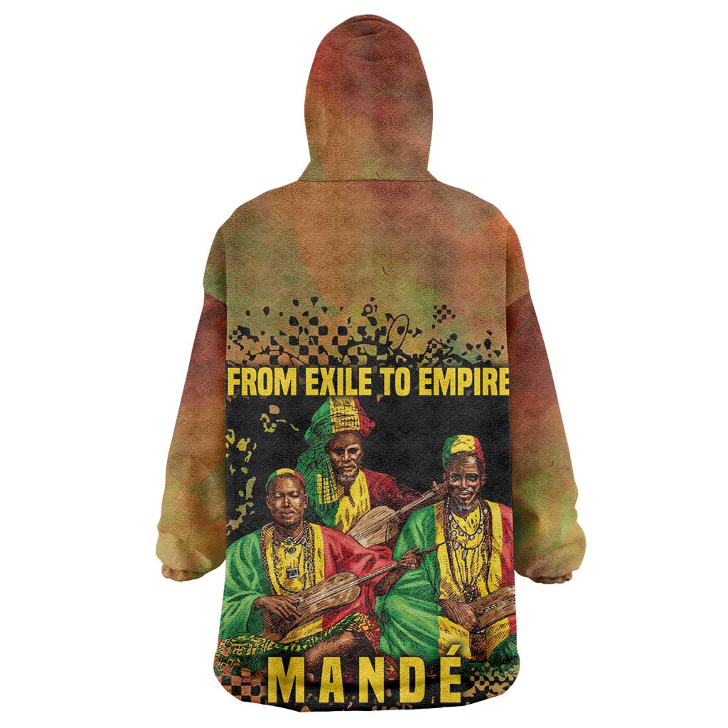 Sundiata Keita Wearable Blanket Hoodie Griot Storytelling Scene, Epic of Sundiata Text and Heritage-Inspired Earth Tone - Wonder Print Shop