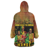 Sundiata Keita Wearable Blanket Hoodie Griot Storytelling Scene, Epic of Sundiata Text and Heritage-Inspired Earth Tone - Wonder Print Shop