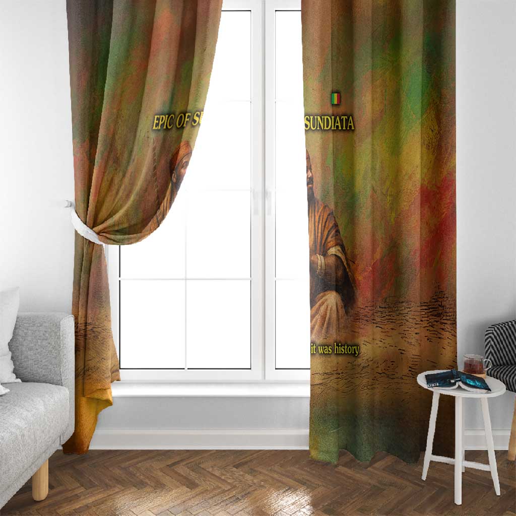 Sundiata Keita Window Curtain Griot Storytelling Scene, Epic of Sundiata Text and Heritage-Inspired Earth Tone - Wonder Print Shop