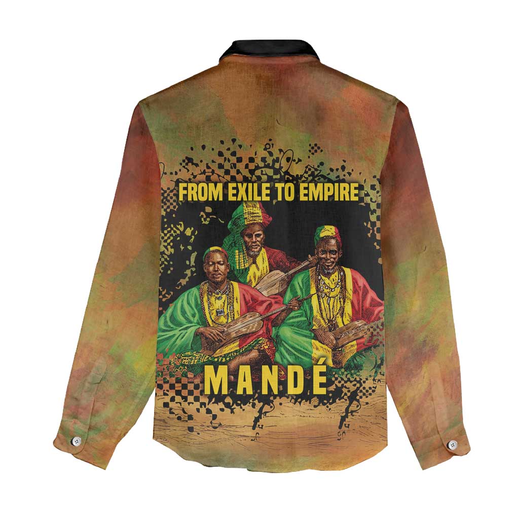 Sundiata Keita Women Casual Shirt Griot Storytelling Scene, Epic of Sundiata Text and Heritage-Inspired Earth Tone - Wonder Print Shop
