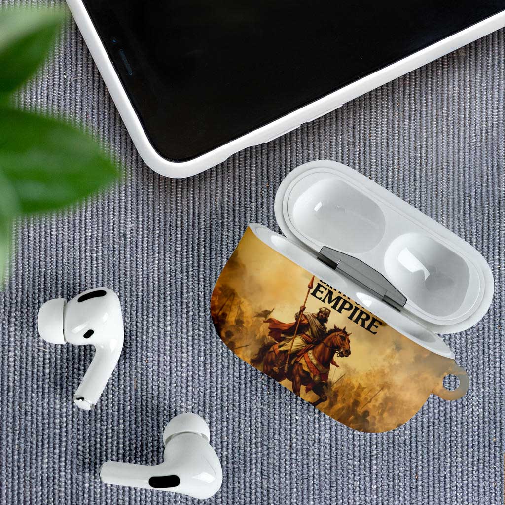 Sundiata Keita AirPods Case with Kirina 1235 Battle Map, Horseback Warrior and Birth of an Empire Design - Wonder Print Shop