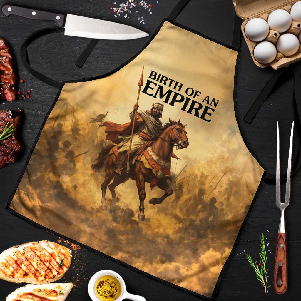 Sundiata Keita Apron with Kirina 1235 Battle Map, Horseback Warrior and Birth of an Empire Design - Wonder Print Shop
