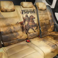Sundiata Keita Back Car Seat Cover with Kirina 1235 Battle Map, Horseback Warrior and Birth of an Empire Design - Wonder Print Shop