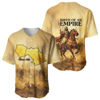 Sundiata Keita Baseball Jersey with Kirina 1235 Battle Map, Horseback Warrior and Birth of an Empire Design - Wonder Print Shop