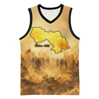 Sundiata Keita Basketball Jersey with Kirina 1235 Battle Map, Horseback Warrior and Birth of an Empire Design - Wonder Print Shop