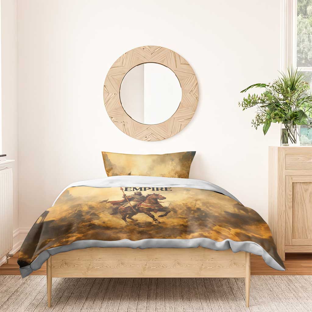 Sundiata Keita Bedding Set with Kirina 1235 Battle Map, Horseback Warrior and Birth of an Empire Design - Wonder Print Shop