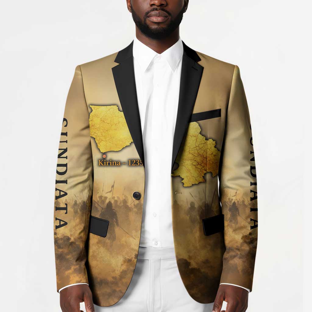 Sundiata Keita Blazer with Kirina 1235 Battle Map, Horseback Warrior and Birth of an Empire Design - Wonder Print Shop