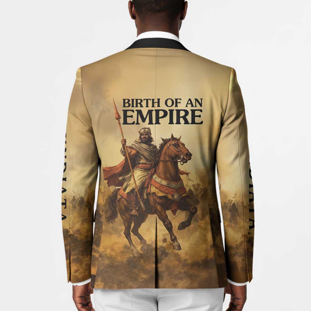 Sundiata Keita Blazer with Kirina 1235 Battle Map, Horseback Warrior and Birth of an Empire Design - Wonder Print Shop