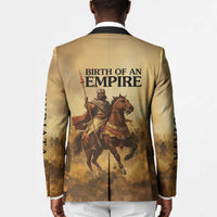 Sundiata Keita Blazer with Kirina 1235 Battle Map, Horseback Warrior and Birth of an Empire Design - Wonder Print Shop