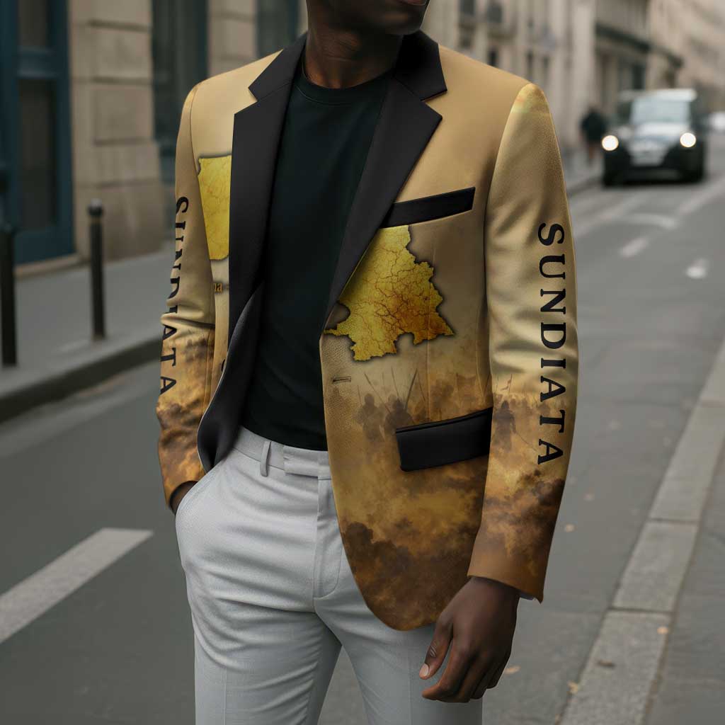 Sundiata Keita Blazer with Kirina 1235 Battle Map, Horseback Warrior and Birth of an Empire Design - Wonder Print Shop