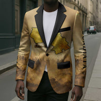 Sundiata Keita Blazer with Kirina 1235 Battle Map, Horseback Warrior and Birth of an Empire Design - Wonder Print Shop