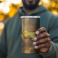 Sundiata Keita 4 in 1 Can Cooler Tumbler with Kirina 1235 Battle Map, Horseback Warrior and Birth of an Empire Design - Wonder Print Shop