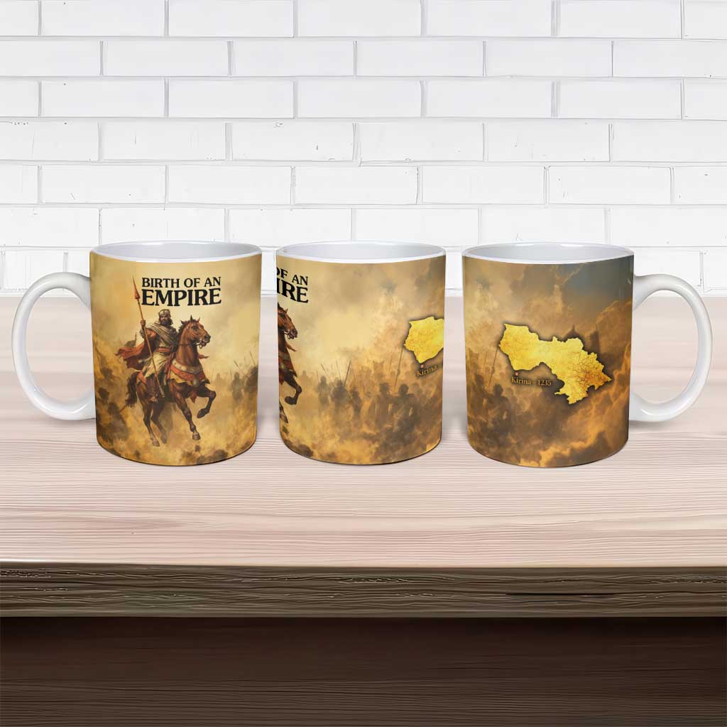 Sundiata Keita Ceramic Mug with Kirina 1235 Battle Map, Horseback Warrior and Birth of an Empire Design - Wonder Print Shop