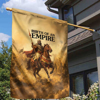 Sundiata Keita Garden Flag with Kirina 1235 Battle Map, Horseback Warrior and Birth of an Empire Design - Wonder Print Shop