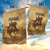 Sundiata Keita Garden Flag with Kirina 1235 Battle Map, Horseback Warrior and Birth of an Empire Design - Wonder Print Shop