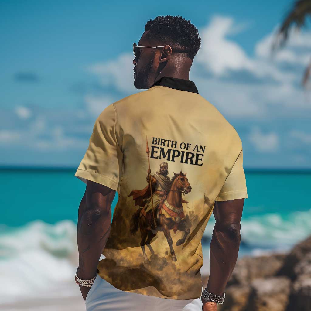 Sundiata Keita Hawaiian Shirt with Kirina 1235 Battle Map, Horseback Warrior and Birth of an Empire Design - Wonder Print Shop