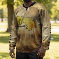 Sundiata Keita Hockey Jersey with Kirina 1235 Battle Map, Horseback Warrior and Birth of an Empire Design - Wonder Print Shop