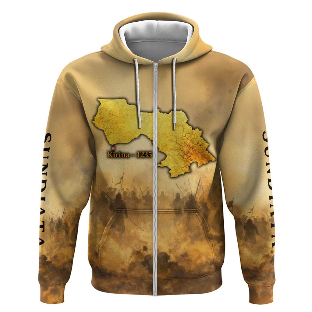 Sundiata Keita Hoodie with Kirina 1235 Battle Map, Horseback Warrior and Birth of an Empire Design - Wonder Print Shop