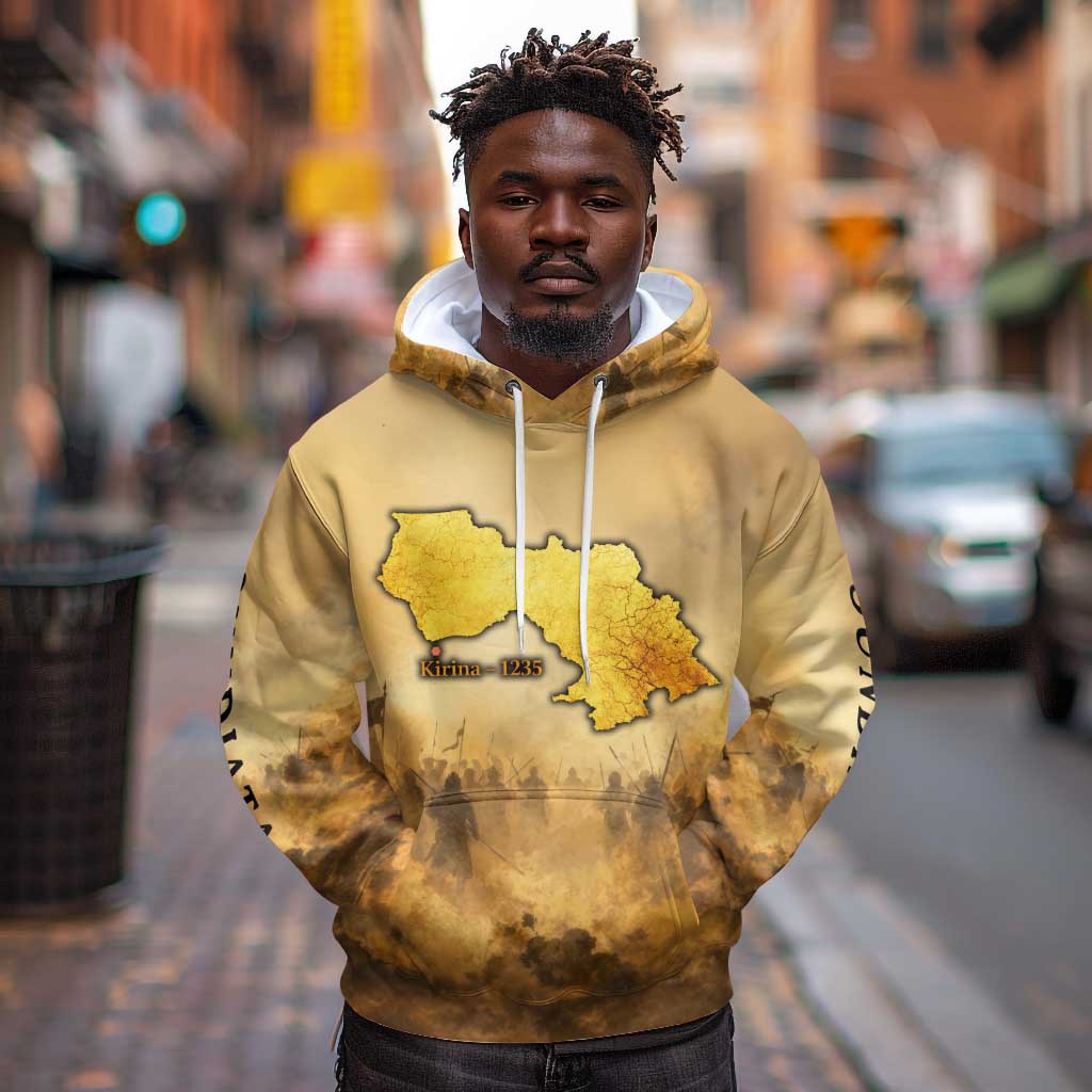 Sundiata Keita Hoodie with Kirina 1235 Battle Map, Horseback Warrior and Birth of an Empire Design - Wonder Print Shop