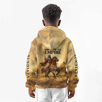 Sundiata Keita Kid Hoodie with Kirina 1235 Battle Map, Horseback Warrior and Birth of an Empire Design - Wonder Print Shop