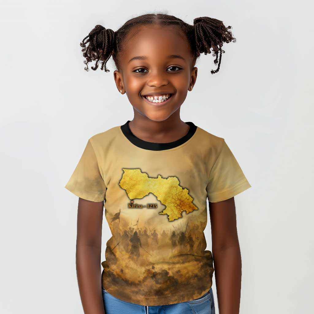 Sundiata Keita Kid T shirt with Kirina 1235 Battle Map, Horseback Warrior and Birth of an Empire Design - Wonder Print Shop
